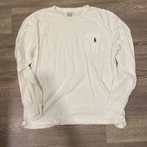 white polo long sleeve size medium